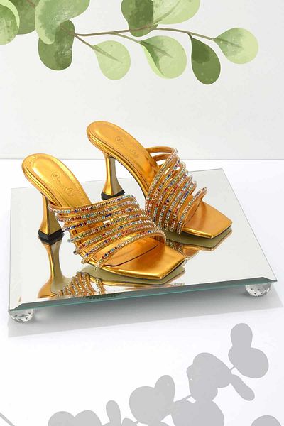 Bambi Orange Metallic Women's Slippers - K04284006409