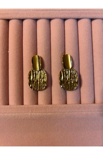 SMCHOME Vintage Gold Gold Color Irregular Wavy Earrings