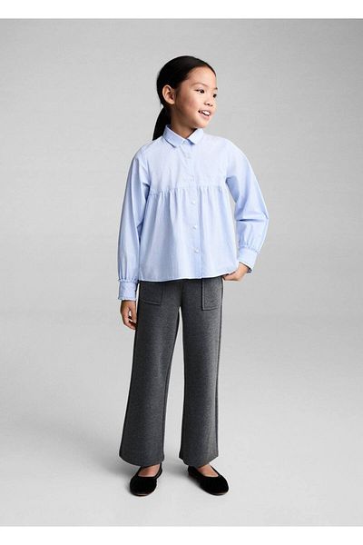 MANGO Kids Cămașă cu volan în dungi