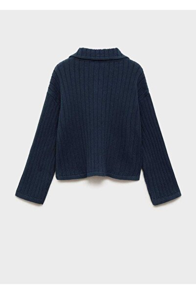 MANGO Kids Cardigan with Polo Collar