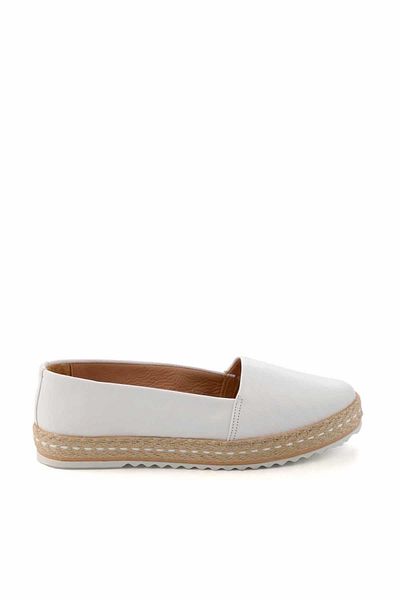 Bambi Weiße Damen-Espadrille aus echtem Leder K 01582021803