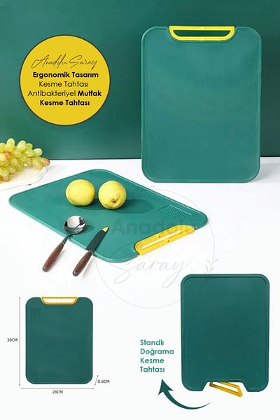 Anadolu Saray Atibacterial Kitchen Cutting Board with Stand Non-Slip Cutting Board Kitchen Cutting Board