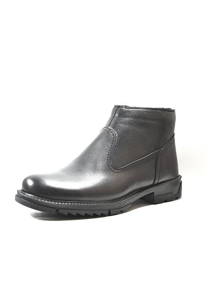 Onlo Ayakkabı Onlo Shoes DN.0661 Γνήσιο Δερμάτινο Μαύρο Γούνινο Ανδρικές Μπότες με φερμουάρ