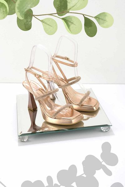 Bambi Pantofi de seară pentru femei Metallic Rose K 05215400809