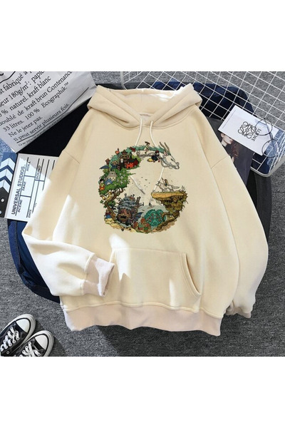 Eritqaa Dragon Printed Hooded Sweatshirt Hoodie