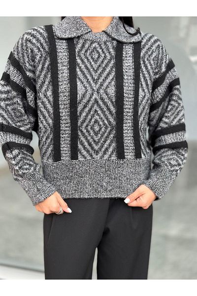 Qutu Butik 10466 PULOVER MULINE CU GÂRĂ POLO