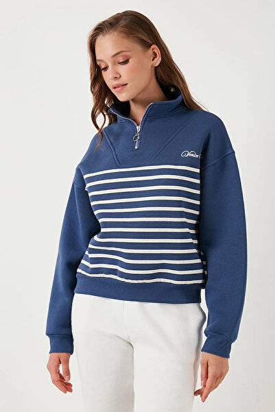 İKLİM LİFE Півзастібка на блискавці, смугаста кофта