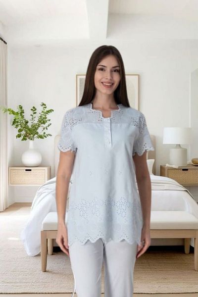Effortt Venera Effortt Maternitate Maternitate Scalloped Dressing Set Elegant Maternitate Set de pijamale