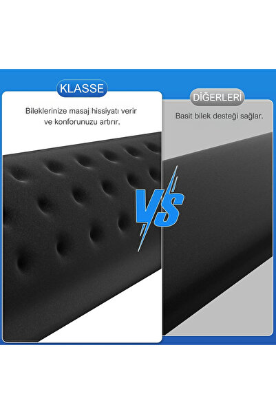 KlasseGear Klavye ve Fare Bilek Desteği Seti, Memory Foam, Ergonomik Bilek Pedi, Kaymaz Tabanlı Ağrı Giderici