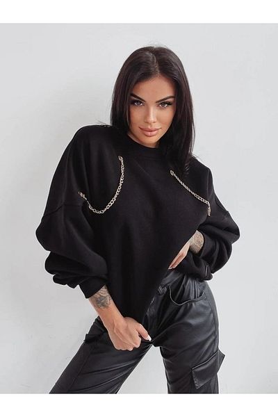 İpeksi Silky Women's Long Sleeve Chain Detail Two Thread Blouse