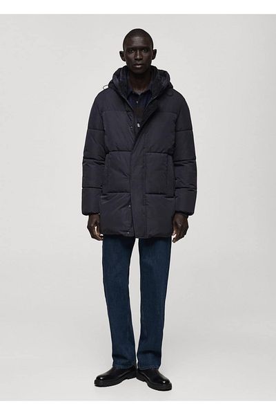MANGO Man Gesteppter wasserdichter Anorak mit Kapuze