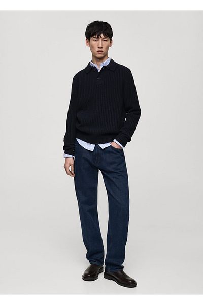 MANGO Man Pantaloni de blugi Moby Straight Cut Dark Wash
