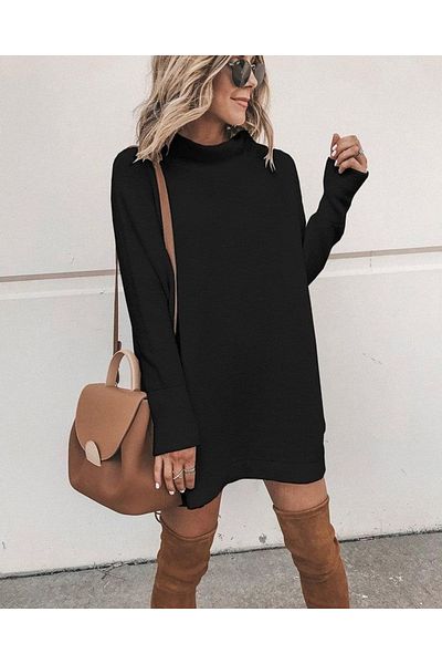 Viyamo Rochie de damă cu mânecă lungă, cu gât roscat, camisole