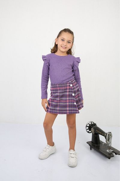tunays shopping Girl's Top and Bottom Set with Shorts Skirt