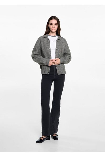 Mango Teen Cardigan with Polo Collar