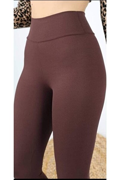 Gala High Waist Ribbed Knitted Gathering Leggings