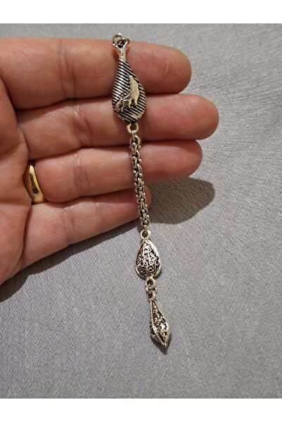 arsin Kurt desenli tek dal gümüş kaplama püskül