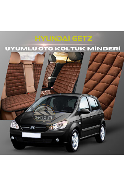 SHOOPLAA طقم وسادة مقعد السيارة Hyundai Getz باللون البني مع جيوب ريش تايلاند...