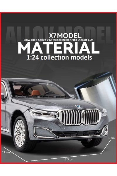 OYUNCAKSAHİLİ Bmw The7 Xdrive 760li Model Metal Araba Diecast 1.24 Metal Kapı...