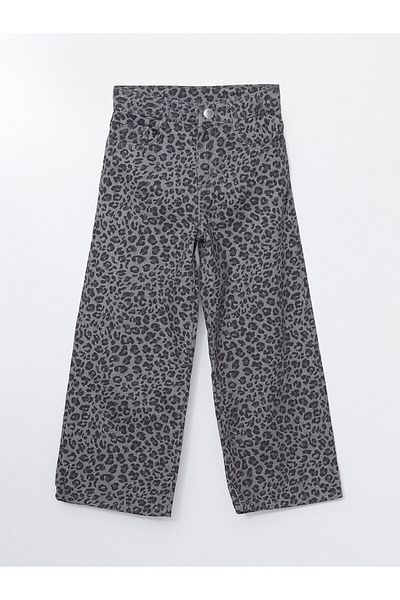 LC Waikiki Lcwk Adjustable Elastic Waist Leopard Print Girls' Jeans