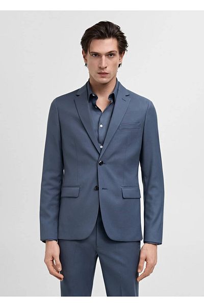 MANGO Man Stretch Fabric Super Slim Fit Blazer Jacket