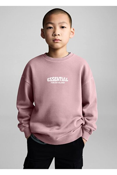 MANGO Kids Hanorac din bumbac cu mesaj