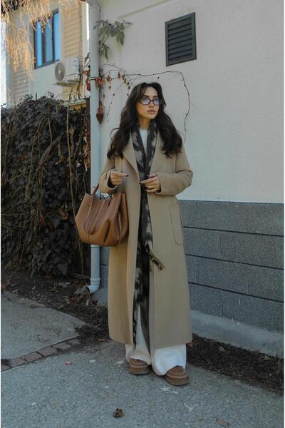 Havoş Camel Belted Wool Coat