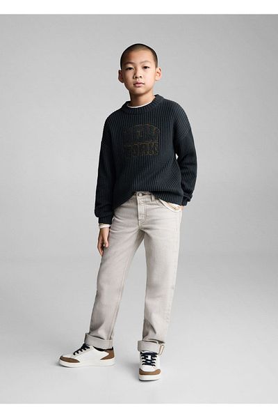 MANGO Kids Pulover de tricotaj scris
