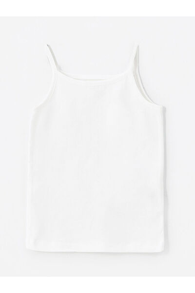 LC Waikiki Ecru Square Neck Strap Baby Girl Undershirt 3-Piece Set