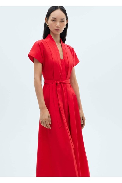 MANGO Woman Fiyonklu pilili elbise