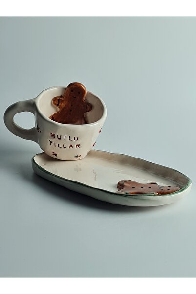dasartandceramic Gingerbread-Kurabiye Adam Temalı Yılbaşı Çay-Kahve Fincanı