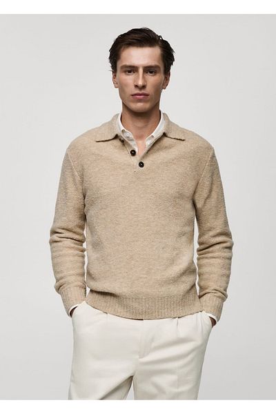 MANGO Man Mini Boucle Polo Shirt