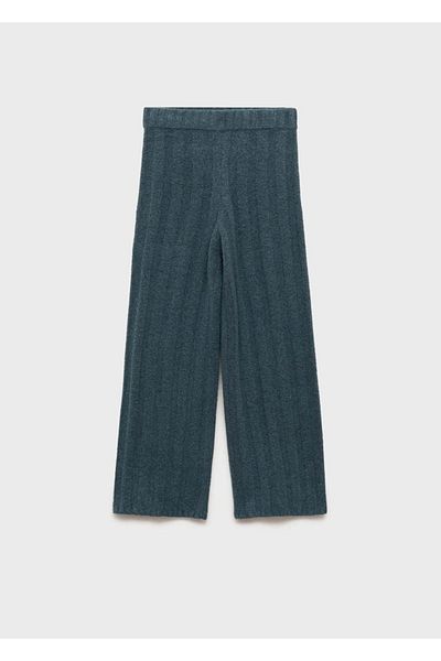 MANGO Kids Pantaloni din tricot cu nervuri cu croială dreaptă