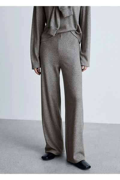 MANGO Woman Straight Cut Knitwear Trousers