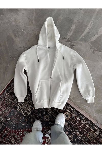 leyla sanat sanata yeni bir bakış açısı Leyla Sanat a New Perspective on Art Oversize Full Zip Long Sleeve Cardigan - White