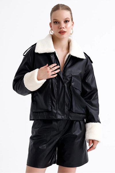 İKLİM LİFE Fur Lined Leather Coat