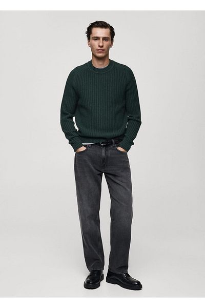 MANGO Man Wool Blend Twill Knitwear Sweater