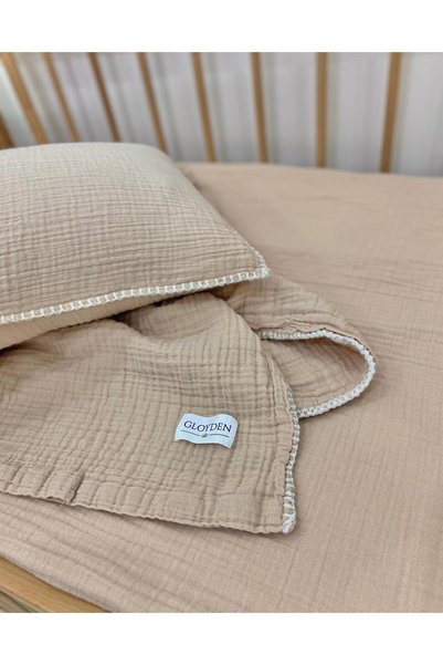 GLOYDEN Baby Muslin Duvet Cover Set Beige 100X150