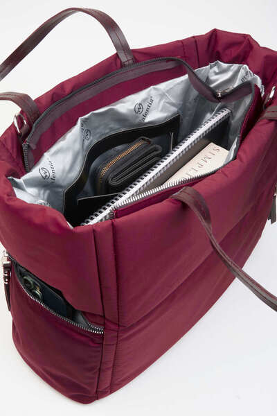 Vivaq Women's Burgundy 3 Pockets Large Size Lined Zipper Closure Handbag and Shoulder Bag