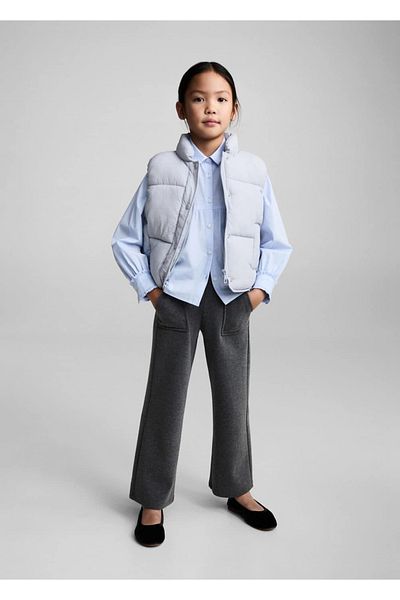 MANGO Kids Πλεκτό παντελόνι από βαμβακερό λινό