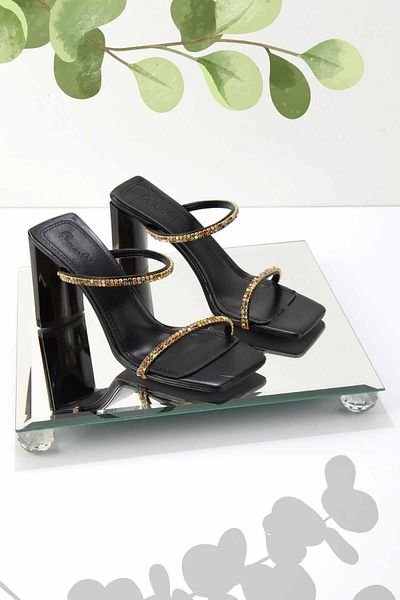 Bambi Metallic Black Women's Slippers K04188130009