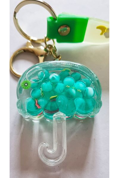 Modellino Kawaii Crystallized Turquoise Umbrella - Keychain Silicone Bracelet & Bag Ornament