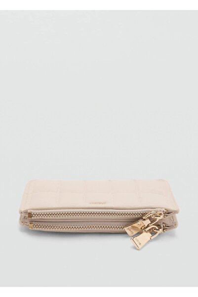 MANGO Woman Deri görünümlü kapitone cüzdan