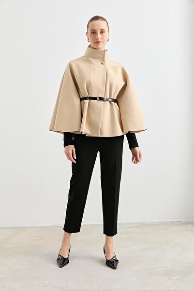 Qutu Butik 1822 HAKIM YAKA KEMER DETAYLI KASE PANCO