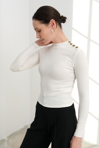 Qutu Butik 4514 Bluz with Shoulder Bucket