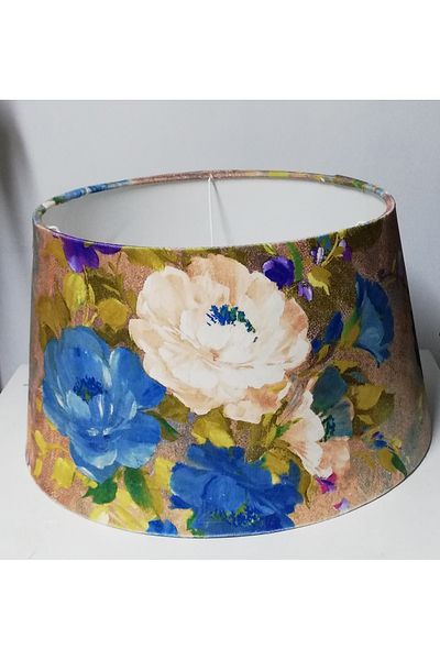 TEKAY AYDINLATMA 40 Diameter Rose Patterned Large Lampshade Head