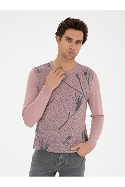 Cacharel Pudra Slim Fit Yün Karışımlı Bisiklet Yaka Triko Kazak 50271653-VR042