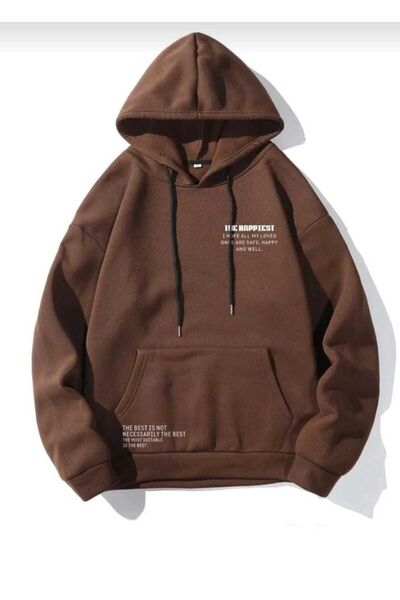 UNCİA OUTDOORS سويت شيرت مطبوع بقلنسوة كبيرة الحجم للجنسين