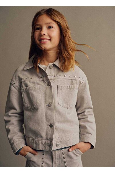 MANGO Kids Zımbalı Süet Ceket