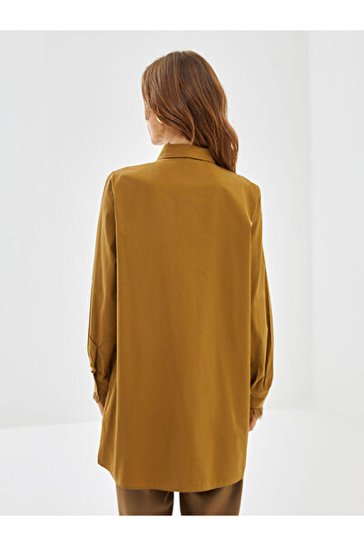 LC Waikiki Yeşil Poplin Kadın Gömlek Tunik